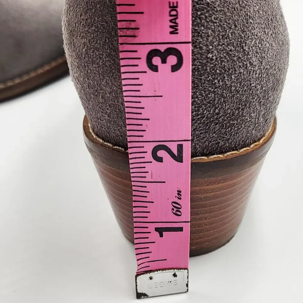 Cole Haan Alayna Gray Suede Slouch Ankle Booties Stacked Block Heel Women’s Sz 7 - Picture 11 of 11